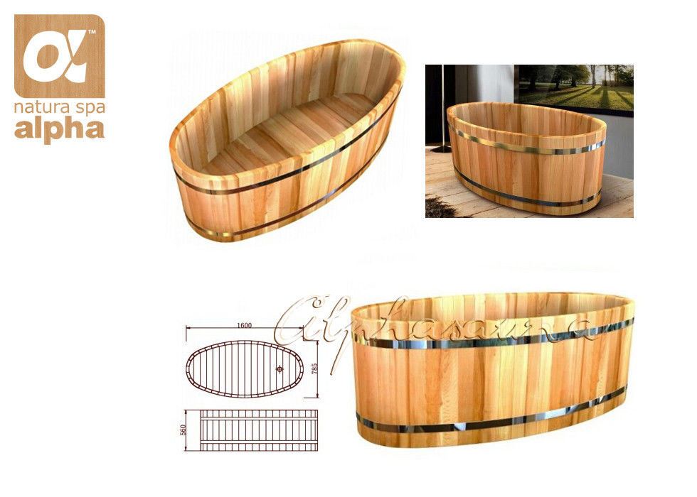 1 pièce de douche fabuleuse de plancher de salle de bains de baignoire de personne exploit en bois ovale de support de seul